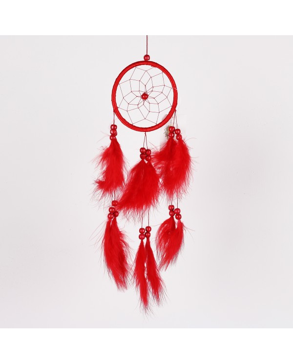 Lapač Snů - Mini Jednokruh červená (11cm)
