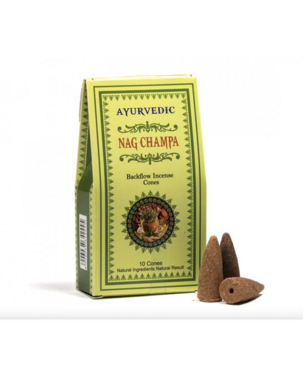 Vonné kužeľa Ayurvedic "Tečúci Dym" - Nag Champa, 30 g.