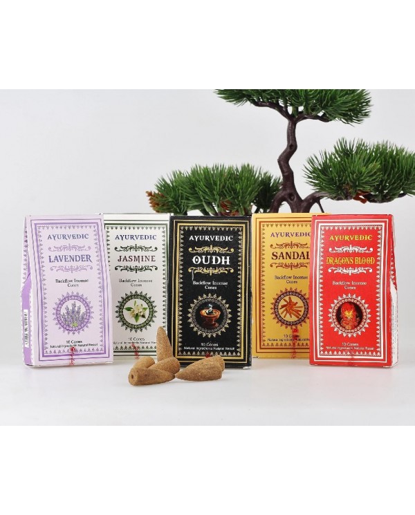 Sada vonné kužely Ayurvedic - Tekoucí dým 5x