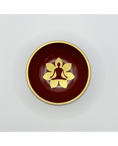 Tibetská spievajúca misa s paličkou meditácia - 12 cm hnedá - 680 g