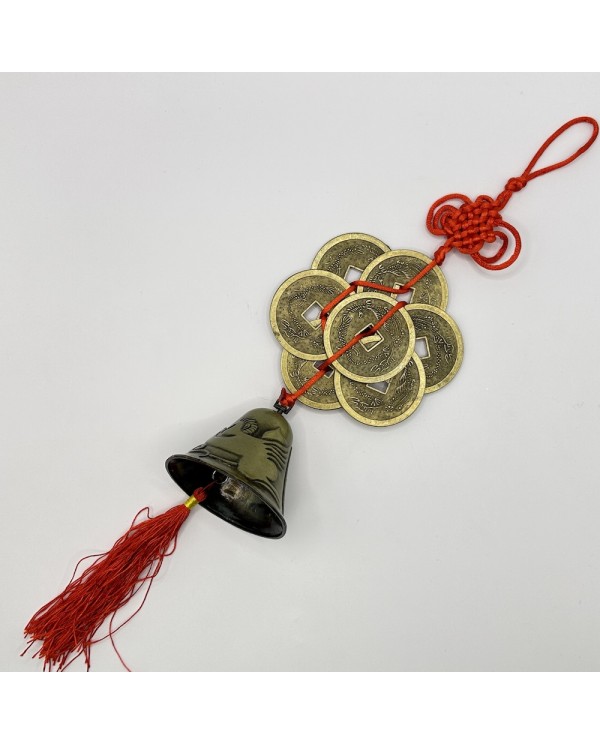 Ochranný čínsky prívesok - Zvon šťastia a mince