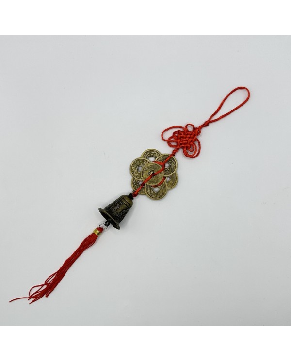 Ochranný čínsky prívesok - Zvon šťastia s mincami