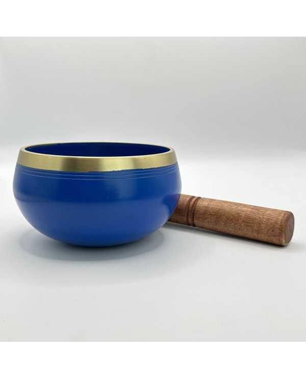 Tibetská spievajúca misa s paličkou meditácia - 12 cm - modrá 660 g