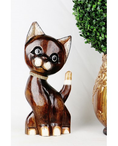 Drevená dekorácia mačka - Monica