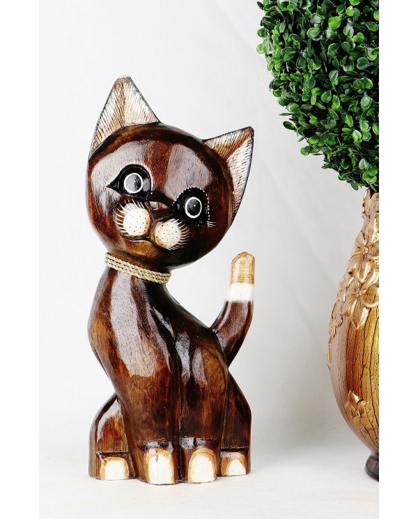 Drevená dekorácia mačka - Monica