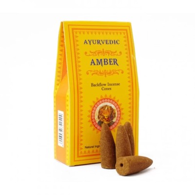 Vonné kužele Ayurvedic “Tekoucí Dým“ - Amber, 30 g.