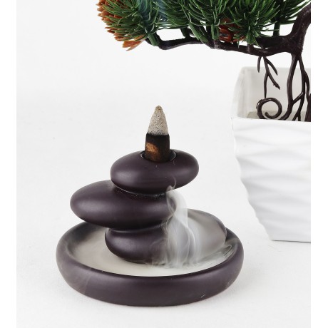 Stojan na vonné kužele - Tečúci dym - Kamene