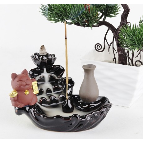 Stojan na vonné kužele - Tečúci dym - Maneki Neko