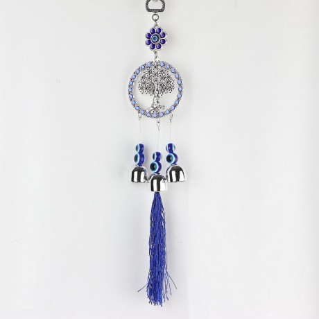 Prívesky – Allahovo oko so Stromom života Zvonkohrou a modré strapce