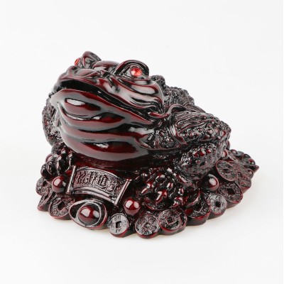 Soška Feng Shui – Žaba Raita sediaca na minciach | Dekordomu.cz