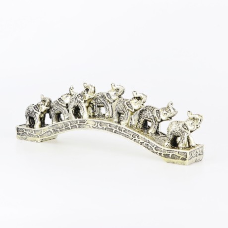 Soška Feng Shui - Skupinka 7 Slonov prechádza mostík 2