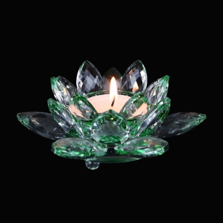 Lotosový svietnik z krištáľového skla -  Verdéa