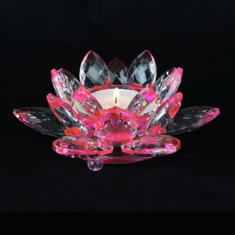 Lotosový svietnik z krištáľového skla - Rosa