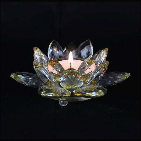 Lotosový svietnik z krištáľového skla - Oro