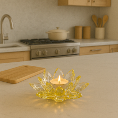 Lotosový svietnik z krištáľového skla - Oro