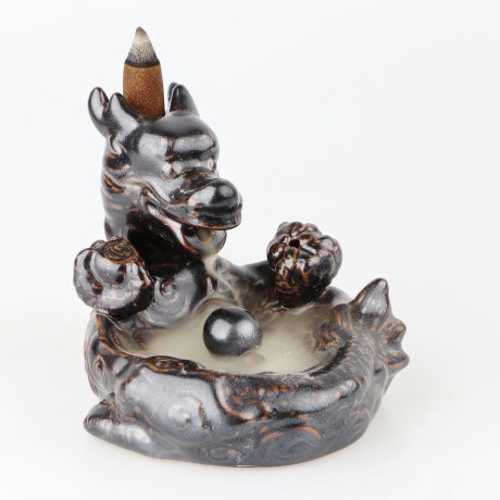 Stojan na vonné kužele - Tečúci dym - Drak a guľou